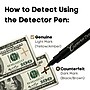 Dri Mark Counterfit Duel Detector Pens, 6 Pack/Carton (351UVBCT)~#|#~522A63C3-DEA0-42D6-AA28514EB36D63F2_sc7
