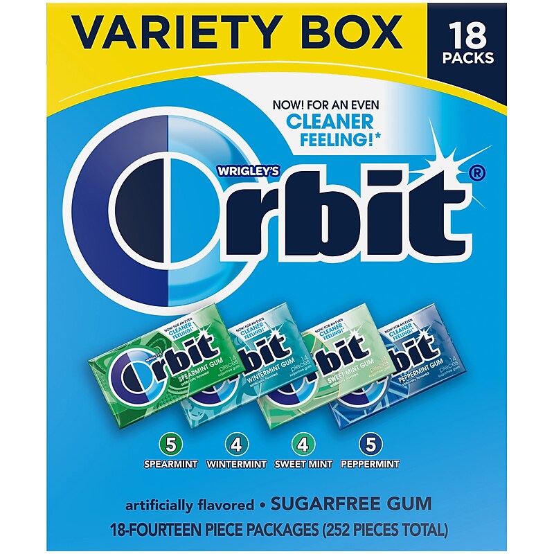 Orbit Variety Box Sugar Free Gum, Assorted Flavors, 12.8 oz., 18/Pack (220-00568) image 1