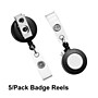 Staples Badge Reels, 33" Retractable Cord Length, Metal, Black, 5/Pack (37860)~#|#~522C631F-24A7-44EF-9A653E42B07B0A21_sc7