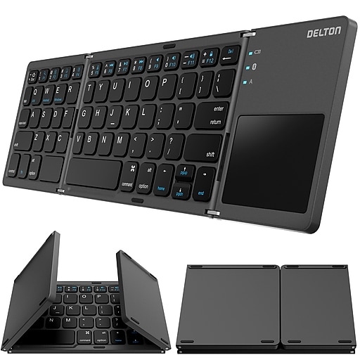 Delton F75 Small Wireless Foldable Portable Keyboard and Touchpad