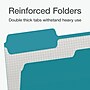 Pendaflex Heavy Duty File Folder, 1/3-Cut Tab, Assorted, Letter Size, Teal, 100/Box (1006995)~#|#~52328682-89EB-4EB5-A81FDED3F819F3CD_sc7