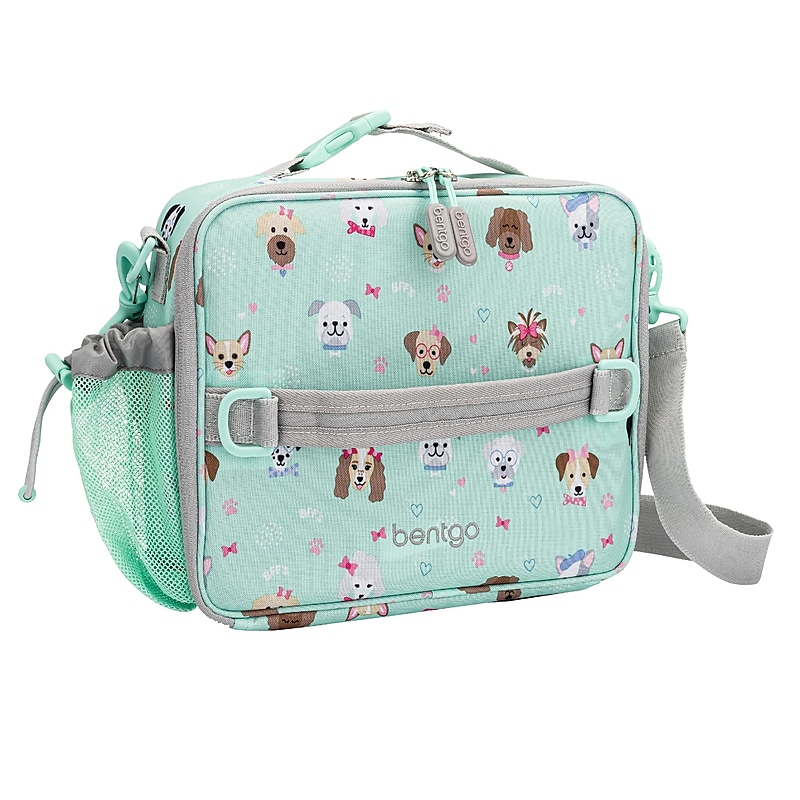 bentgo Kids Puppy Love Insulated Lunch Bag, 3-Compartment, Multicolored (BGPTBAG-PPY) image 1