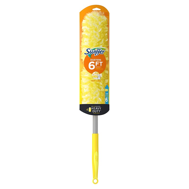 Swiffer Heavy Duty Dusters with Super Extender Handle, Handle, 1 Handle/4 Dusters, 4/Ctn