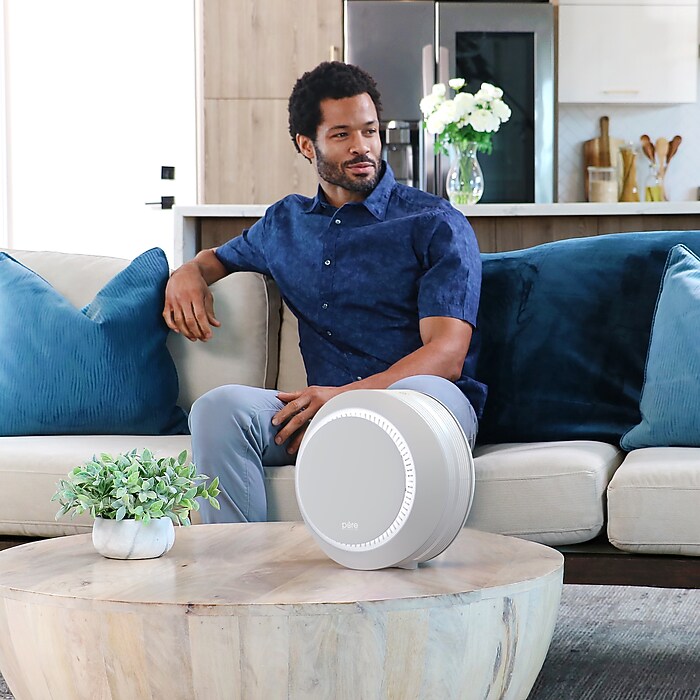 Pure Enrichment PureZone Halo True HEPA Air Purifier, Oyster Gray