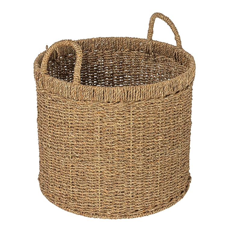 Household Essentials Round Seagrass Basket with Handles, Natural (HE1185) image 1