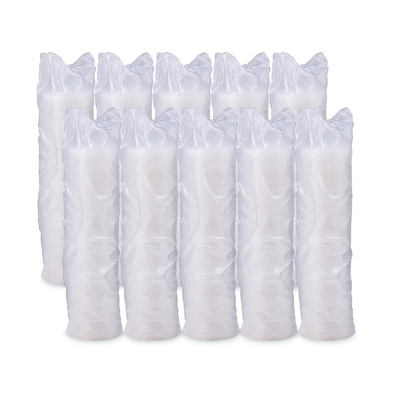 Dart Liftn'lock Lids 10-14oz Cups, Translucent, 100/Sleeve, 10 Sleeves/Carton (12FTLS) image 1