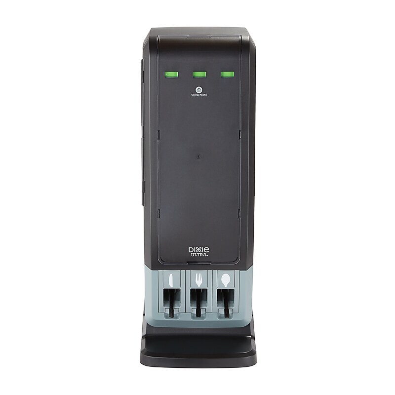 Dixie Ultra SmartStock Series-T Plastic Tri-Tower Cutlery Dispenser, Black (DUSSTDSP3) image 1
