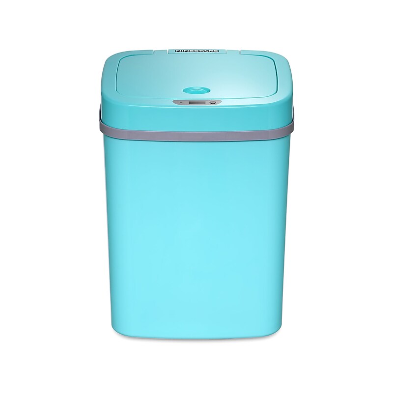 Nine Stars Plastic Sensor Trash Can, 3.2-Gallon, Teal Blue (DZT-12-5TB) image 1