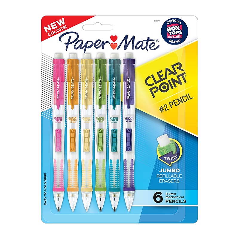 Paper Mate Clearpoint Mechanical Pencil, 0.7mm, #2 Hard Lead, 6/Pack (2169674) image 1