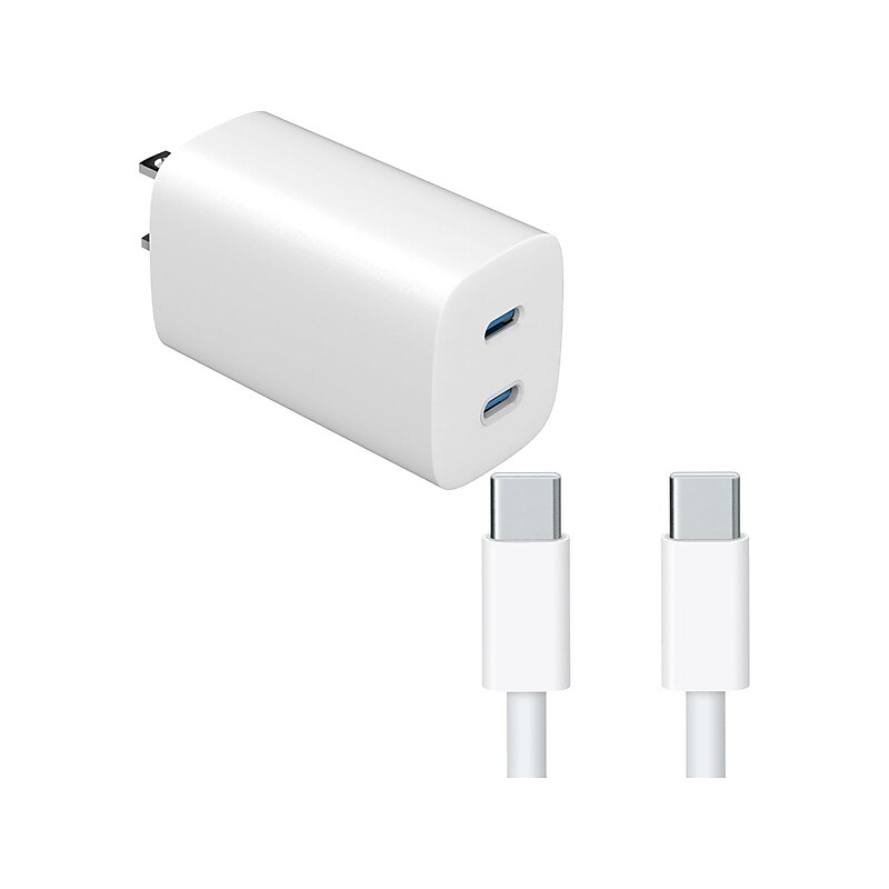 4XEM 45W USB-C to USB-C GaN Charging Kit for USB-C Devices, White (4X45WCHRGKIT6W) image 1