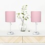 Creekwood Home Oslo Duo 19.5" LED Table Lamp with USB Port, White Base/Light Pink Shade, 2/Set (CWT-2011-PO-2PK)~#|#~524F5E87-7E5C-4340-AC843B91D2DCCE6A_sc7