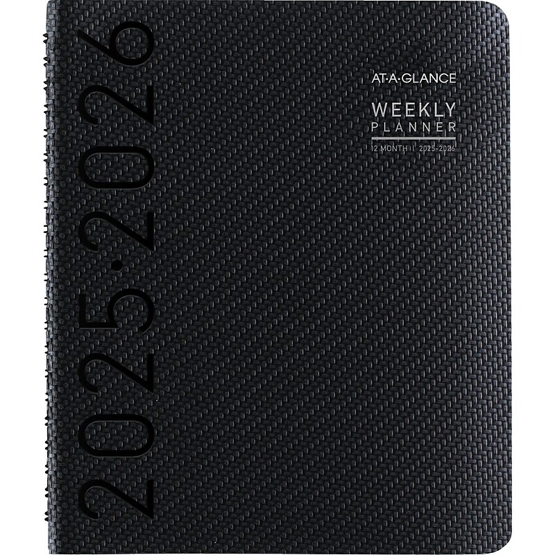 2025-2026 AT-A-GLANCE Contemporary 8.25" x 11" Academic Weekly & Monthly Planner, Faux Leather Cover, Graphite (70-957X-45-26) image 1