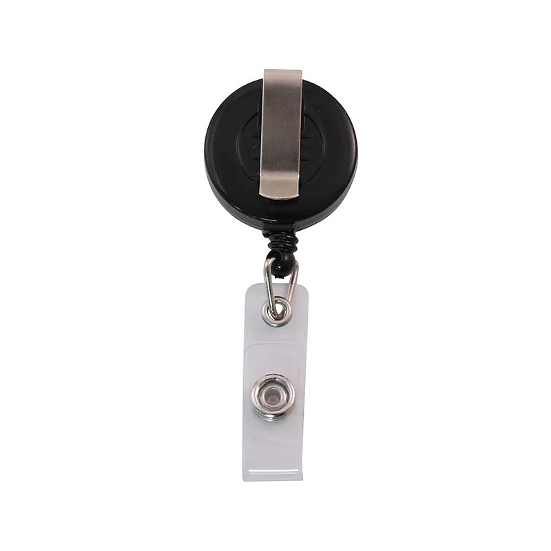 Advantus Clip On Badge Reel, Black, 25/Pack (75666) image 1