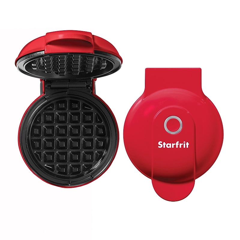 Starfrit 4" Electric Mini Waffle Maker, Red (024725-006-0000) image 1