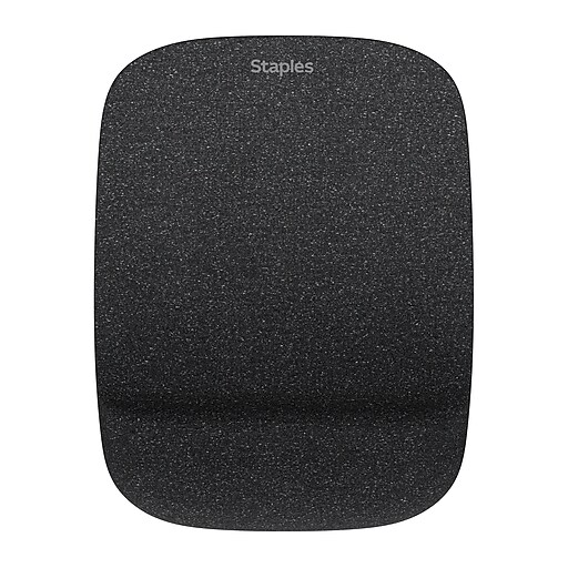 Staples TECH Gel Non-Skid Mouse Pad/Wrist Rest Combo, Black (79054