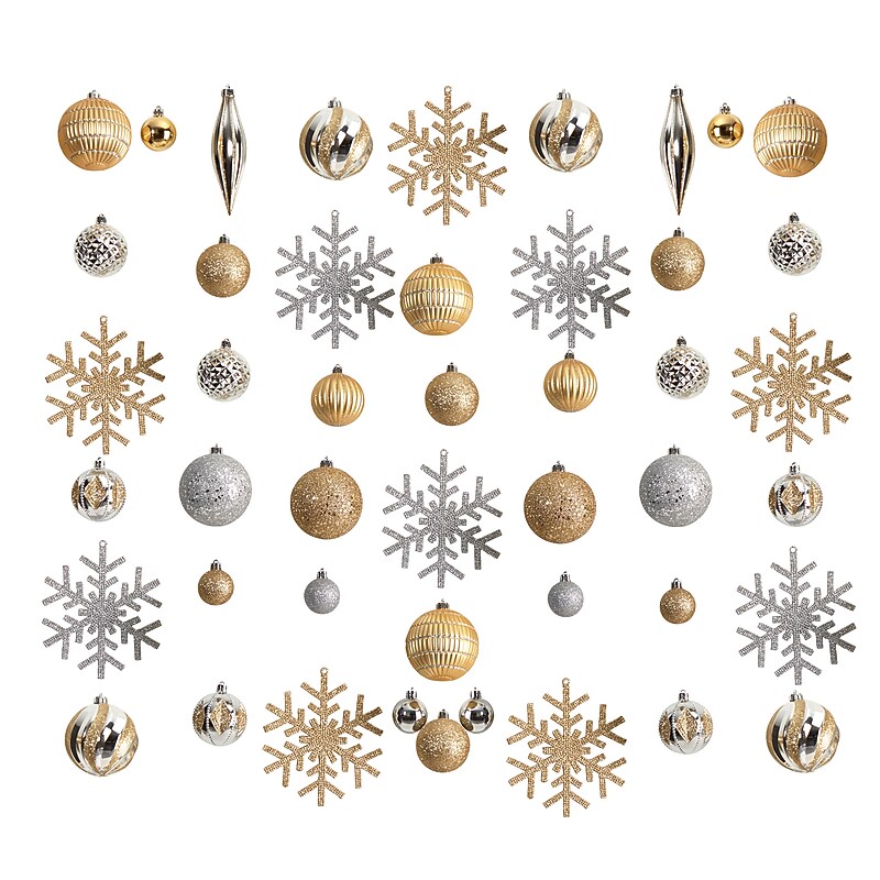 Nearly Natural Holiday Deluxe Shatterproof Christmas Tree Ornament Box Set, 60/Set (D1037) image 1
