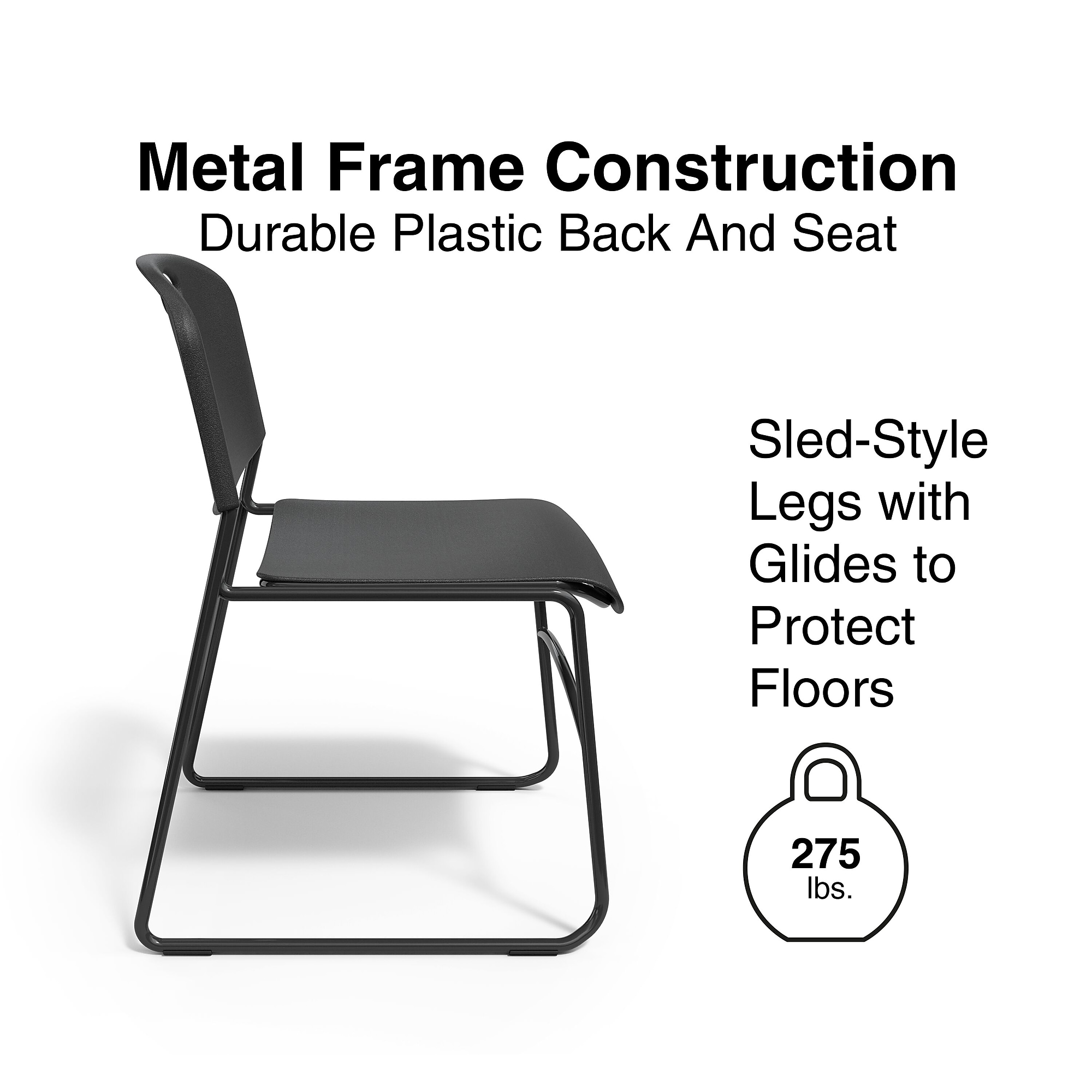 Staples Folding & Stacking Chair, Armless, Black, 4-Pack Sansujyuku sansujyuku.com