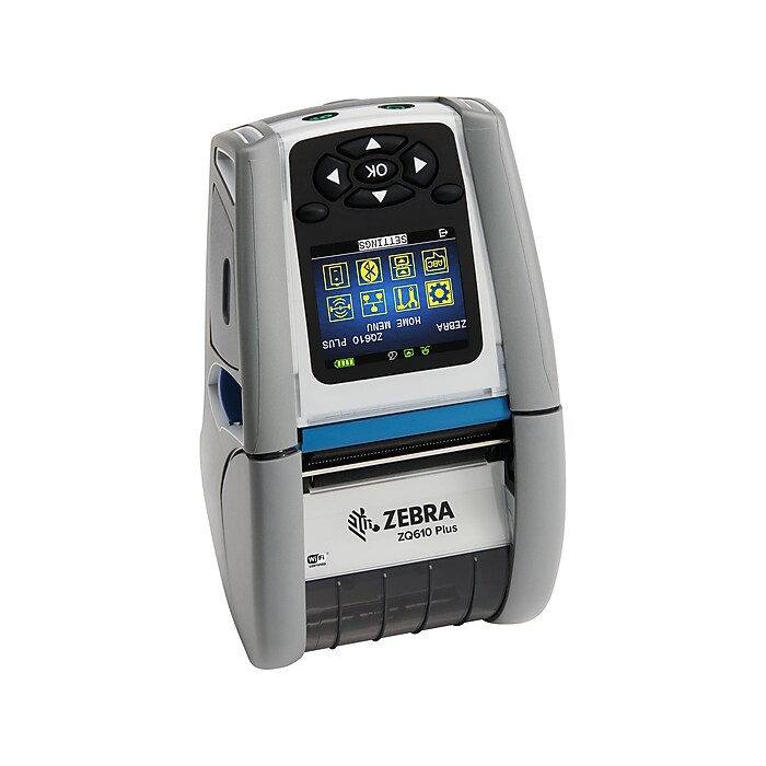 Zebra ZQ610 Plus Healthcare Rechargeable Barcode Printer, Gray