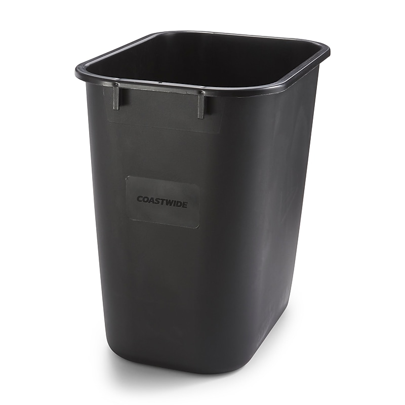Coastwide Professional™ Indoor Trash Can Without Lid, Black Soft Molded Plastic, 3.5 Gallon (CW56428) image 1