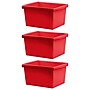 Storex Polypropylene/PP 4 Gallon Classroom Storage Bin, 7.9" x 11.3" x 13.6", Red, 3/Bundle (STX61452U06C-3)~#|#~52916510-759B-4022-9761918BFB0344DE_sc7