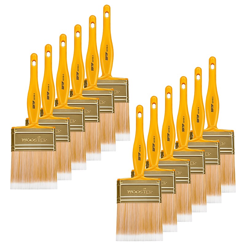 Wooster Brush Softip 3" Polyester Flat Brush, Dozen (0Q31080030) image 1