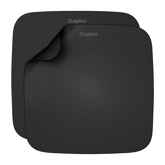Staples TECH Non-Skid Mouse Pad, Black, 2/Pack (50678) | Staples
