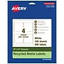 Avery EcoFriendly Laser/Inkjet Square Multipurpose Labels, 4" x 4", White, 400/Box (94100)~#|#~529AAD72-D16E-4F66-83B6E5E558995DA3_sc7