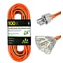 Power by GoGreen GG-15000 Heavy Duty Lighted End 100' Extension Cord, 3-Outlet, Orange (GG-15000)~#|#~529CB884-E999-42F1-A6C27CCBD2844B99_sc7