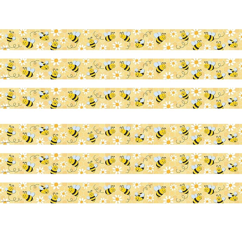 Teacher Created Resources Straight Border Trim, 3" x 2.92', Buzzing Bees, 12/Pack, 6 Packs/Bundle (TCR6908-6) image 1
