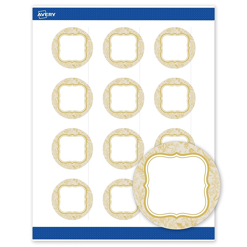 Avery Round Laser/Inkjet Multipurpose Labels, 2", White, 120/Pack (19479371085) image 1