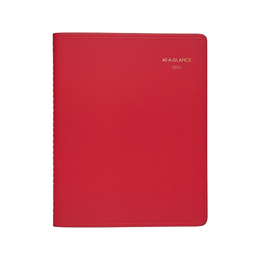 2024 ATAGLANCE Fashion 9" x 11" Monthly Planner, Red (702501324