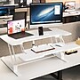 Mount-It! 38"W Electric Rectangular Adjustable Standing Desk Converter, White (MI-8012)~#|#~52A2F7A5-AD91-4E2E-B21EBCC3BB44E103_sc7