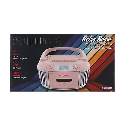 Aiwa Wireless Bluetooth Cassette & CD Player Boombox