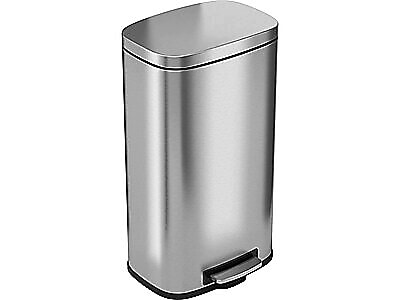 HLS Commercial Stainless Steel Trash Can with Hinged Lid, 8-Gallon, Silver (HLSS08RFR) Sansujyuku sansujyuku.com