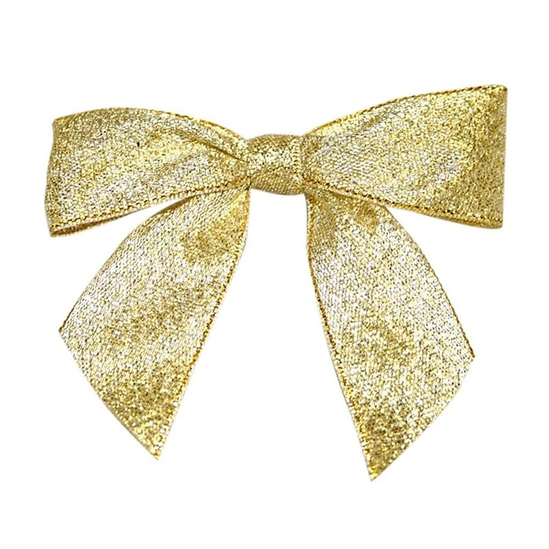 JAM Paper Metallic Bows, Gold Shimmer, 100/Pack (52640349257) image 1