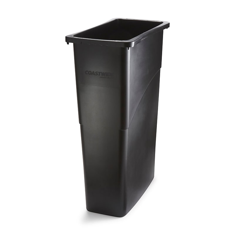 Coastwide Professional™ Slim Plastic Trash Can with no Lid, Black, 23 Gal. (CW50718) image 1