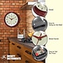 Infinity Instruments Round Retro Red Wall Clock, Aluminum, 12" (10940RD-12)~#|#~52AD6168-3298-47B6-A3D4320CF6710E0E_sc7