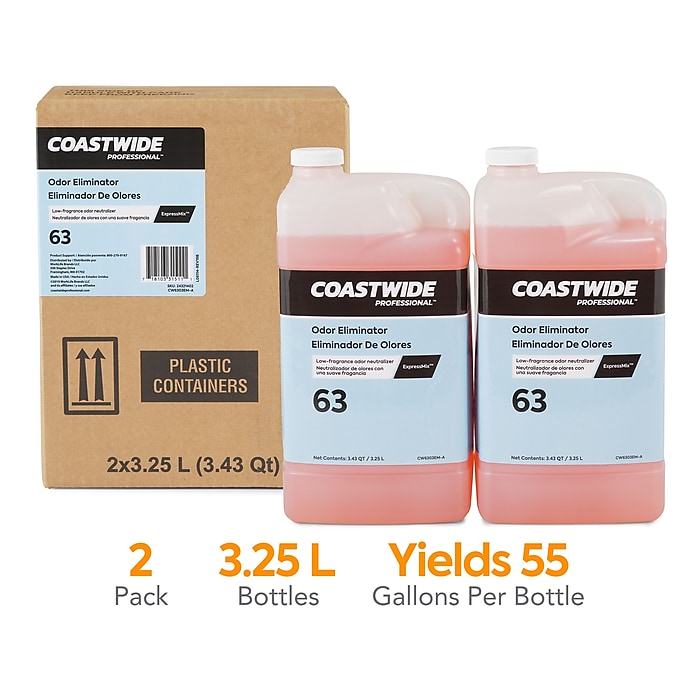 Odor Eliminator 63 Concentrate for ExpressMix, Grapefruit, 3.25 L Bottle, 2/Carton Odor Eliminator 63 Concentrate for ExpressMix, Grapefruit, 3.25 L Bottle, 2/Carton