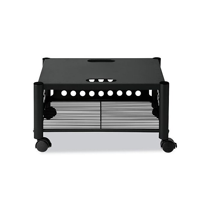 Vertiflex Metal Mobile Printer Stand with Lockable Wheels, Black
