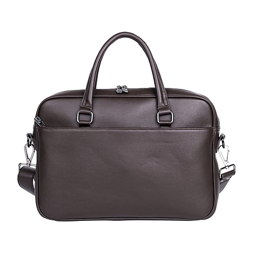 Karla Hanson Roger Laptop Briefcase, Brown Faux Leather (22601BROWN ...