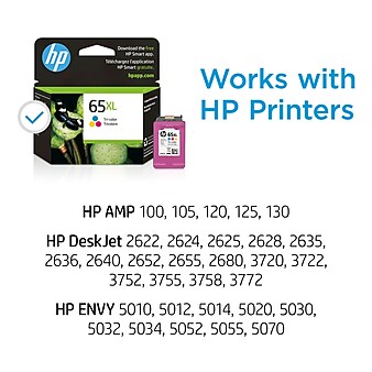 HP 65XL Tri-Color High Yield Ink Cartridge (N9K03AN#140)