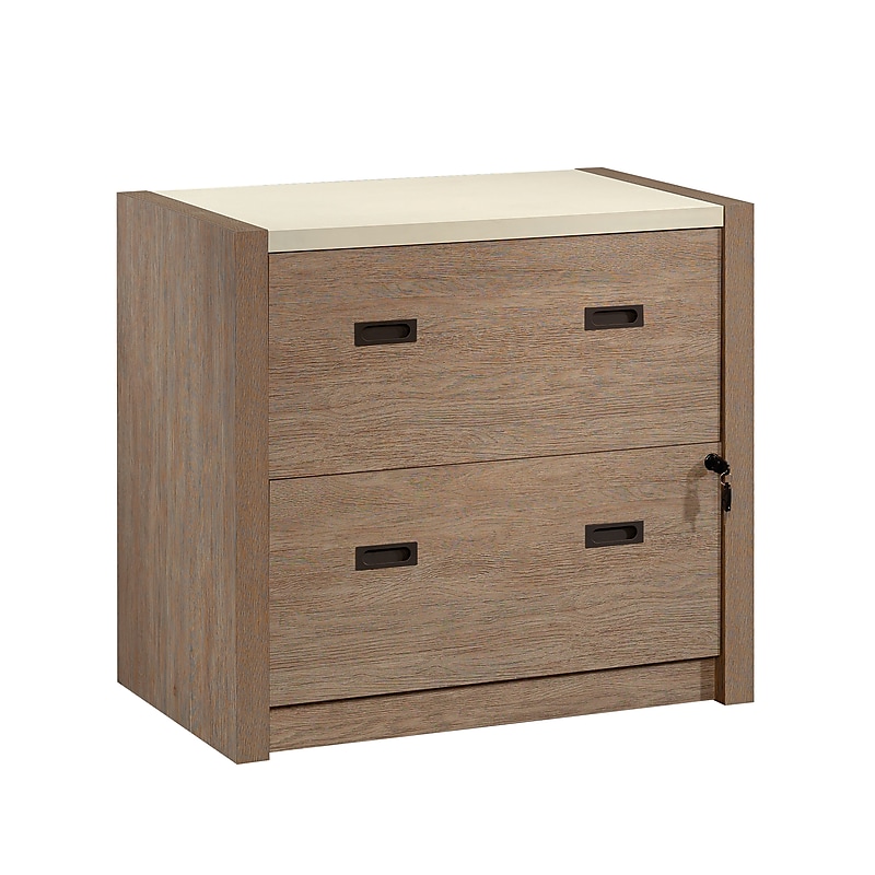 Sauder Dixon City Commercial 2-Drawer Lateral File Cabinet, Letter/Legal Size, Lockable, 33"W x 20"D, Brushed Oak (431453) image 1
