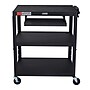 Luxor LEADER XL 3-Shelf Adjustable Media Utility Cart with Pullout Keyboard Shelf, Black (AVJ42XLKB)~#|#~52D59949-CD4A-43FE-BBE9576F129E9A0B_sc7
