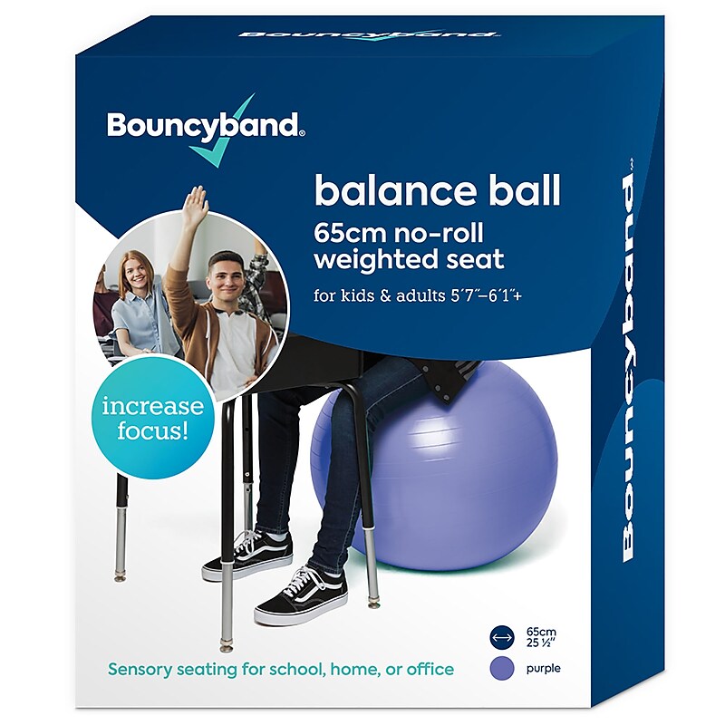 Bouncy Bands Balance Ball, 65cm, Purple (BBAWBS65PU) image 1