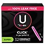 U by Kotex Click Super Compact Tampon, Unscented, 32/Pack (51584)~#|#~52E335CF-1055-42FA-BF8DD1C99FB1EF08_sc7