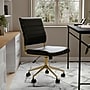 Martha Stewart Ivy Armless Faux Leather Swivel Office Chair, Black/Polished Brass (CH2209211BKGLD)~#|#~52E338FC-6926-4C86-A5949C3AC3F58BFA_sc7