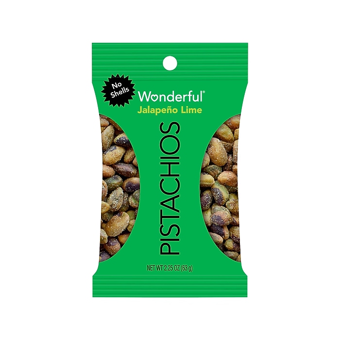 Wonderful Pistachios Salted Jalapeno Lime, 2.25 oz., 8 Bags/Box