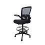 Boss Flip Arm Mesh/Fabric Stool with Footrest and Lumbar Support, Black (B16366BK-BK)~#|#~52E6A26E-E032-4770-BB5AC17F12855D29_sc7