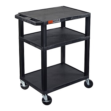 Luxor TUFFY 2-Shelf Multi-Purpose Utility Cart with Electric Power