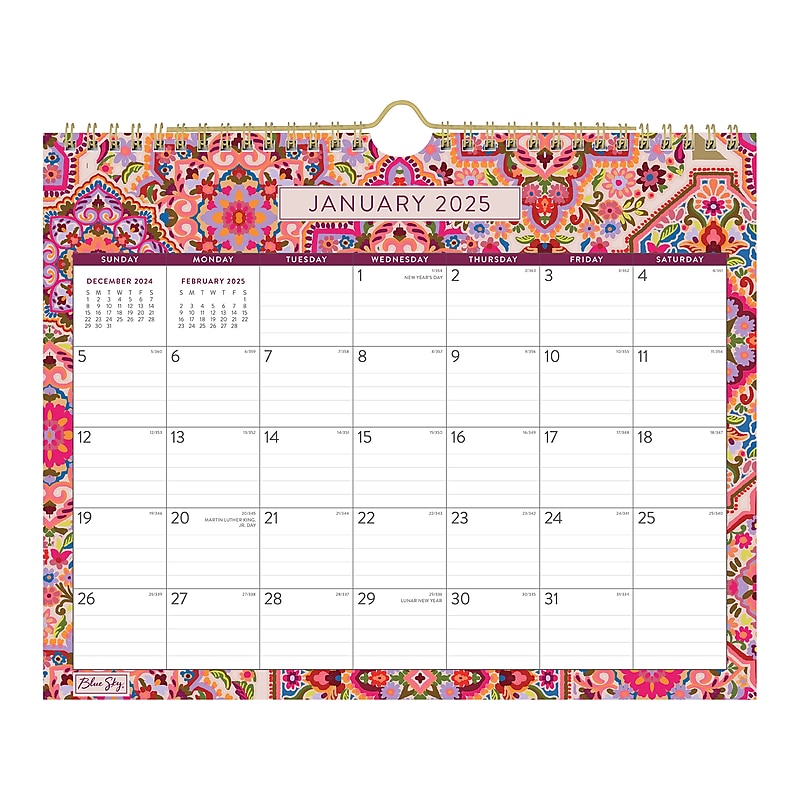 2025 Blue Sky Amalia 11" x 8.75" Monthly Wall Calendar (152464) image 1
